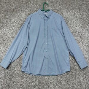 Southern Tide Shirt Mens Large Blue Red Gingham Check Performance Stretch Nylon